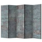 Kamerscherm Turquoise Concrete vlies op massief hout  - grijs - 5-delige set