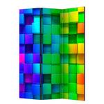 Paravent Colourful Cubes Intissé sur bois massif - Multicolore - 3 éléments