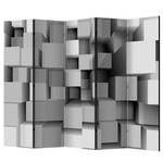 Kamerscherm Geometric Puzzle vlies op massief hout  - grijs - 5-delige set