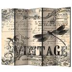 Paravent Vintage Correspondence Intissé sur bois massif - Multicolore - 5 éléments