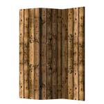 Paravento Country Cottage Tessuto non tessuto su legno massello  - Marrone - 3 pezzi