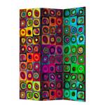 Paravent Colorful Abstract Art Intissé sur bois massif - Multicolore - 3 éléments