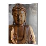 Paravent Buddha Vlies auf Massivholz  - Mehrfarbig - 3-teilig