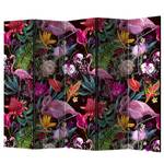 Paravent Colorful Exotic Vlies auf Massivholz  - Mehrfarbig - 5-teilig