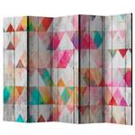 Paravento Rainbow Triangles Tessuto non tessuto su legno massello  - Multicolore - 5 pezzi
