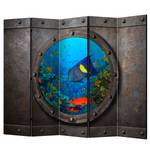 Paravent Submarine Window Intissé sur bois massif - Multicolore - 5 éléments