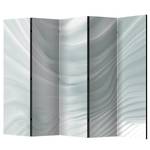 Paravento Waving White Tessuto non tessuto su legno massello  - Grigio - 5 pannelli