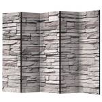 Paravent Stony Elegance Intissé sur bois massif - Gris - 5 éléments