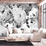 Papier peint Sentimental Garden Intissé - Multicolore - Noir / Blanc - 400 x 280 cm
