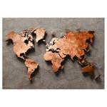 Papier peint intissé Copper Map Intissé - Bronze / Gris - 150 x 105 cm