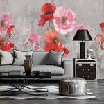 Vlies Fototapete Gray Meadow Vlies - Grau / Rot - 200 x 140 cm