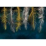 Papier peint intissé Gilded Feathers Intissé - Multicolore - 100 x 70 cm