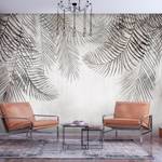 Papier peint intissé Night Palm Trees Intissé - Noir / Blanc - 200 x 140 cm