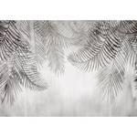 Papier peint intissé Night Palm Trees Intissé - Noir / Blanc - 450 x 315 cm