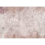 Vlies-fotobehang Floristic Fresco vlies - roze - 200 x 140 cm