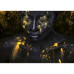 Vlies-fotobehang Bathed in Gold vlies - zwart/goudkleurig - 400 x 280 cm