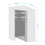 Armoire d’angle SKØP reflect Blanc alpin - 127 x 236 cm