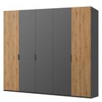 Drehtürenschrank SKØP pure artisan Graphit / Eiche Artisan Dekor - 225 x 236 cm