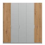 Drehtürenschrank SKØP pure artisan Seidengrau / Eiche Artisan Dekor - 225 x 236 cm