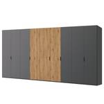 Drehtürenschrank SKØP pure artisan Graphit / Eiche Artisan Dekor - 405 x 222 cm