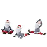 Dekofigur Yoga-Santa (3-teilig) Polyresin - Grau / Rot / Weiß