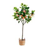 Kunstpflanze Apfelbaum Polyester PVC - Grün / Orange