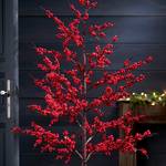 Kunstpflanze Berry Zementtopf / Styropor - Rot