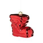 Dekoobjekt Weihnachtsstiefel Kunststoff - Rot / Gold