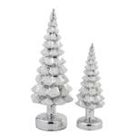 LED-Deko-Tannenbaum Snow (2-teilig) Glas / Kunststoff - Silber / Weiß