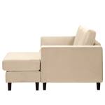 Ecksofa MAISON 1-Sitzer mit Longchair Samt Vaia: Creme - Longchair davorstehend rechts