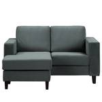 Ecksofa MAISON 1-Sitzer mit Longchair Samt Vaia: Anthrazit - Longchair davorstehend links