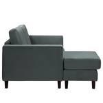 Ecksofa MAISON 1-Sitzer mit Longchair Samt Vaia: Anthrazit - Longchair davorstehend links