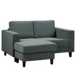 Ecksofa MAISON 1-Sitzer mit Longchair Samt Vaia: Anthrazit - Longchair davorstehend links