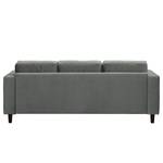 Ecksofa MAISON 2-Sitzer mit Longchair Samt Vaia: Grau - Longchair davorstehend rechts