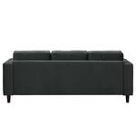 Ecksofa MAISON 2-Sitzer mit Longchair Webstoff - Samt Vaia: Dunkelgrau - Longchair davorstehend links