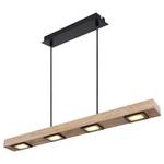 LED-Hanglamp Joya ijzer/massief eikenhout - 6 lichtbronnen - Zwart