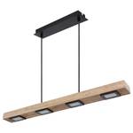 LED-Hanglamp Joya ijzer/massief eikenhout - 6 lichtbronnen - Zwart