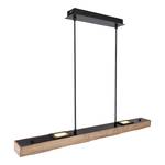 LED-Hanglamp Joya ijzer/massief eikenhout - 6 lichtbronnen - Zwart