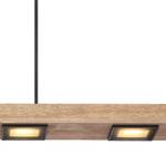 Lampada LED a sospensione Joya Ferro / Massello di rovere - 6 punti luce - Nero