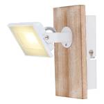 Lampada a LED da parete Joya Ferro / Massello di rovere - 1 punto luce - Bianco