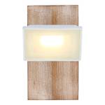 Lampada a LED da parete Joya Ferro / Massello di rovere - 1 punto luce - Bianco