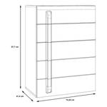 Ladekast Karlsbach Grijs - Wit - Plaatmateriaal - 70 x 98 x 41 cm