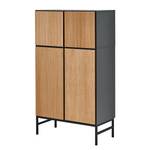 Highboard now to go colour II Natuurlijk eikenhout/Diamant grijs