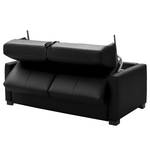 Canapé convertible Latino Cuir Mabel: Noir - Largeur : 190 cm - Avec fonction couchage