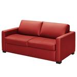 Slaapbank Latino Leer Mabel: Rood - Breedte: 190 cm