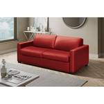 Slaapbank Latino Leer Mabel: Rood - Breedte: 190 cm