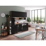 Cuisine Cano VIII Noir - Largeur : 225 cm - Plaque de cuisson