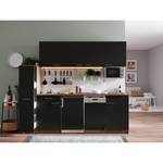 Cuisine Cano VIII Noir - Largeur : 225 cm - Plaque de cuisson