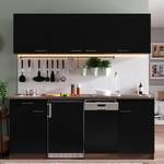 Cuisine Cano VII Noir - Largeur : 195 cm - Vitrocéramique