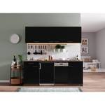 Cuisine Cano VII Noir - Largeur : 195 cm - Plaque de cuisson